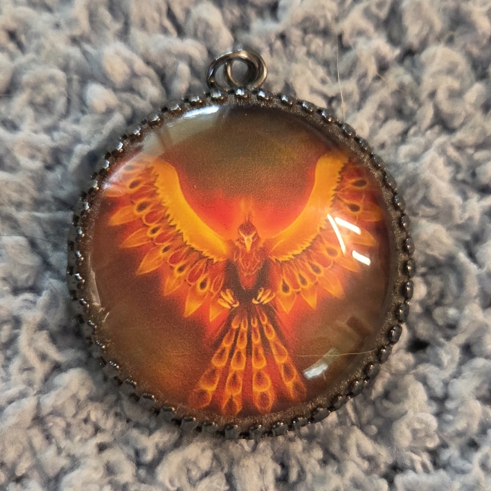 Fiery Orange Pendant Necklace
